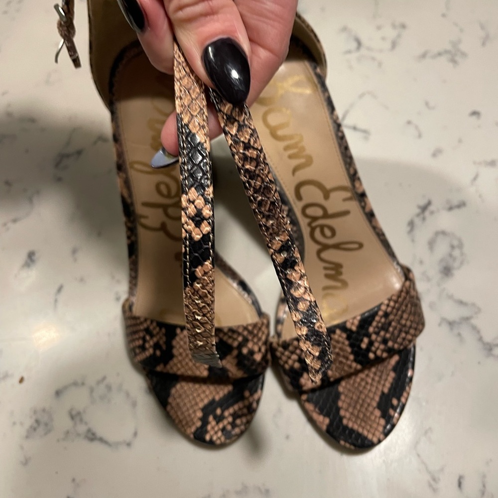 Sam Edelman Yaro Python-Embossed Leather Block-He… - image 7